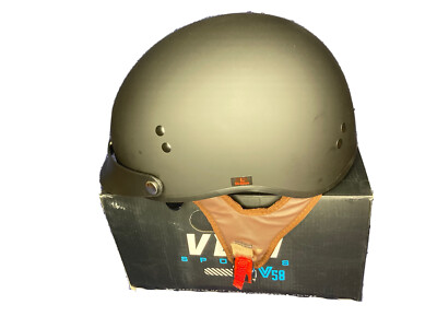VCAN SPORTS V58 HALF HELMET FLAT BLACK SIZE L DOT Approved Vega Warrior