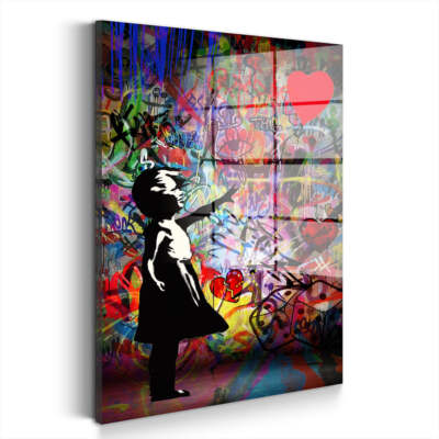 Mädchen Graffiti Street Art Style Acrylglas Wandbild Bild Wanddeko Wohnzimmer XL