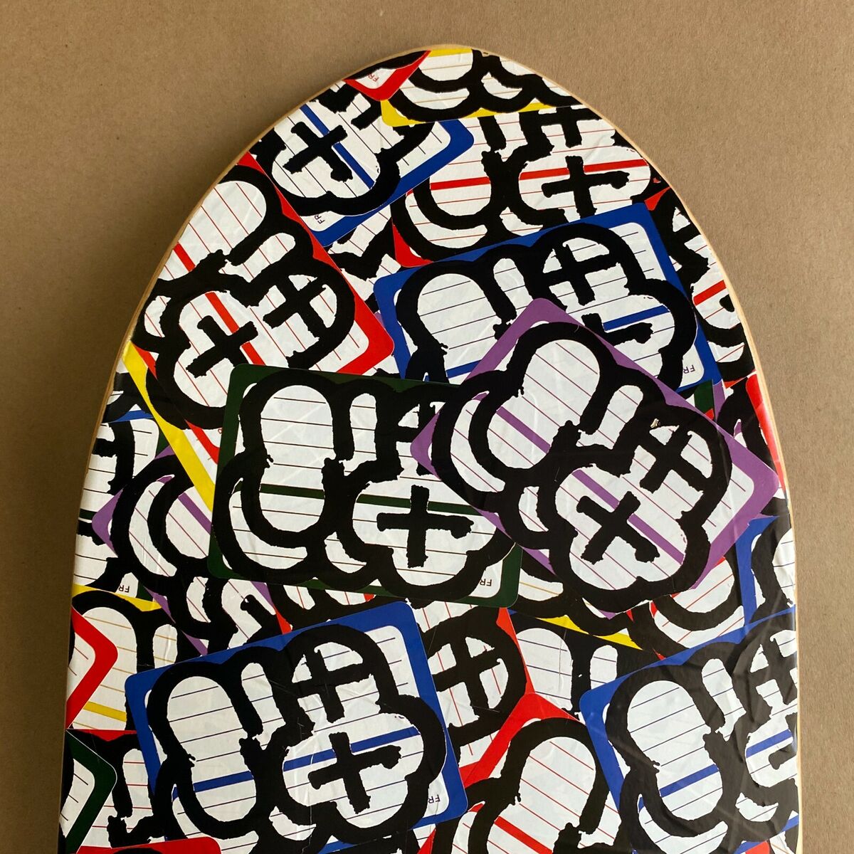 MQ Signed Sticker Collage Original Graffiti Art Skateboard MQ Signed Sticker Collage Original Graffiti Art Skateboard