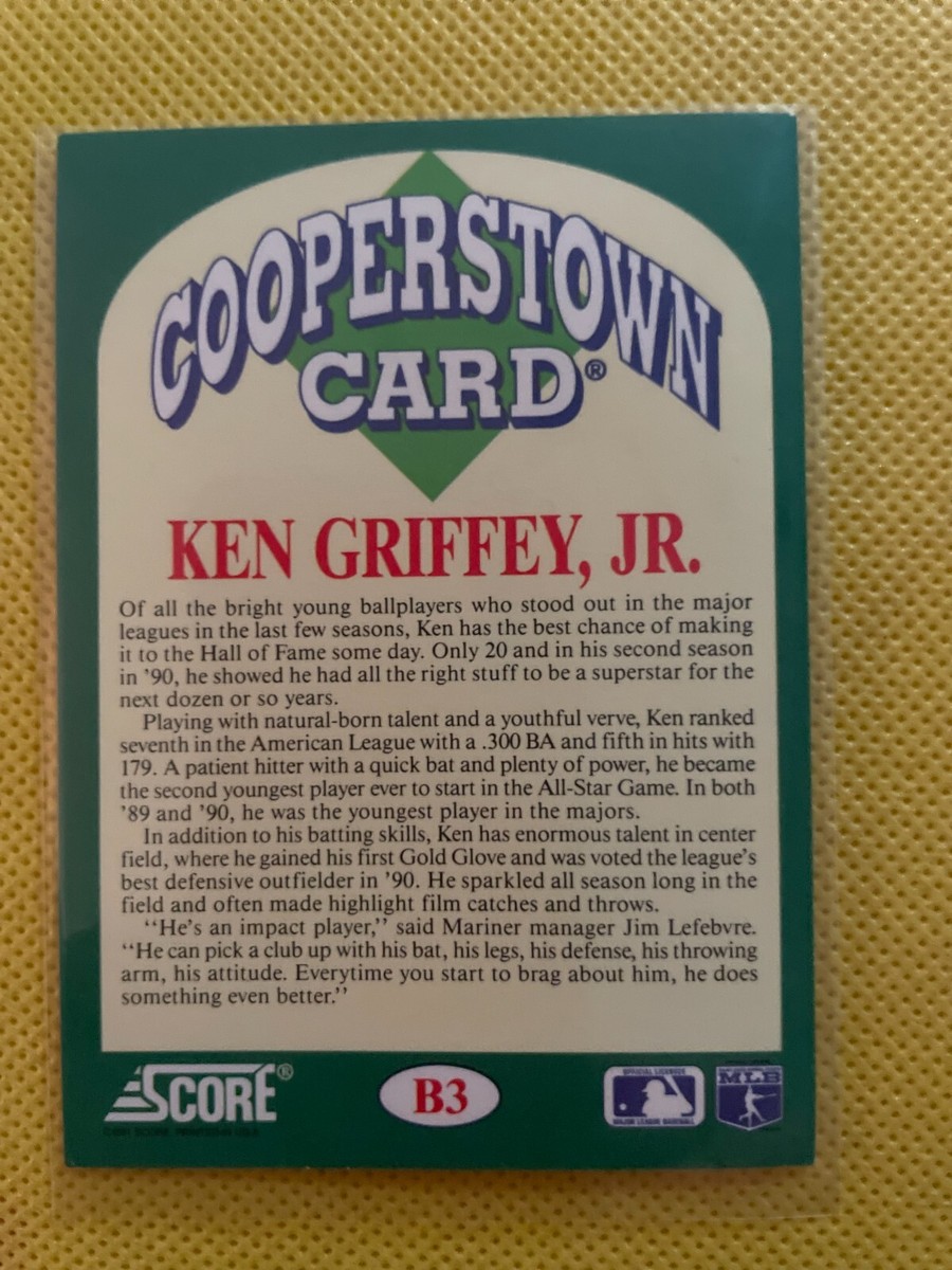 3B junior サイン入り タオル スリービージュニア スターダスト 1991 SCORE COOPERSTOWN CARD # B3 KEN GRIFFEY JR. | eBay