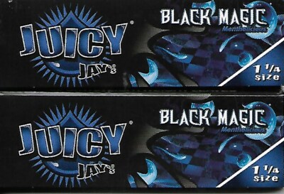 JUICY JAY'S BLACK MAGIC FLAVORED HEMP CIGARETTE ROLLING PAPERS 1 1/4 SIZE 2  PACK