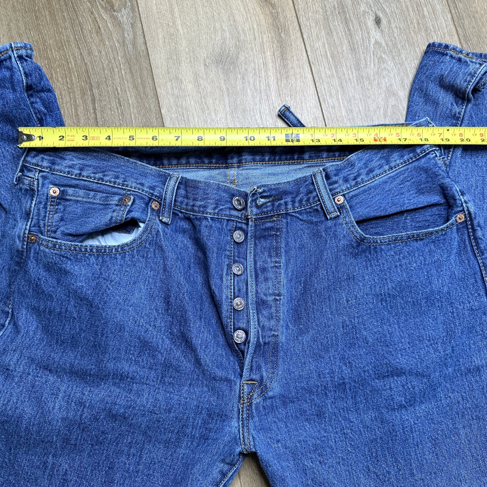 Levi's Mens Original 501 0193 Stone Work Button Fly Straight Denim