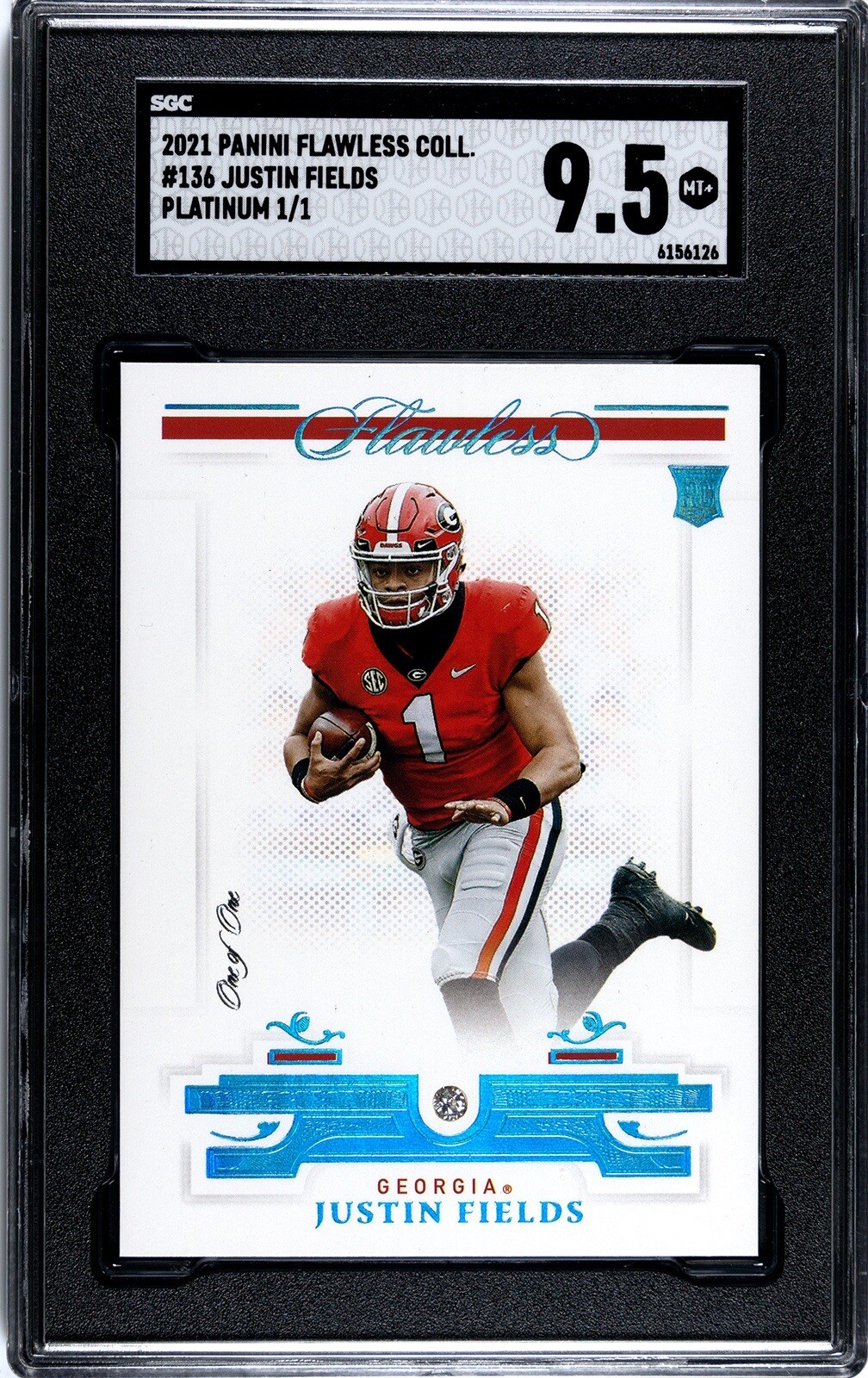 Justin Fields Panini Flawless Collegiate #137 Platinum 1/1