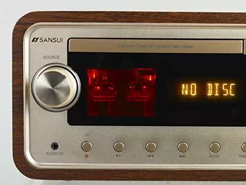 SANSUI Vacuum Tube Hybrid Amplifier CD Stereo System SMC-300BT Brown