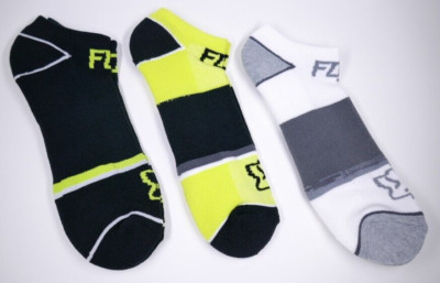 Fox Racing Tech No Show Socks 3 Pack Men's L/XL Flow Yellow/Black