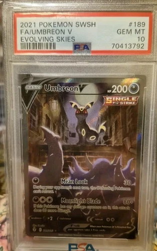 Pokemon Umbreon V Evolving Skies Full Alt Art #189 PSA 10 Gem Mint