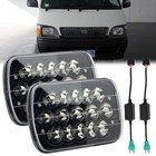 <!--F#f_0-->Pair 7x6'' 5x7'' LED Headlights Hi-Lo Beam w/Adapters For Toyota HiAce Hilux MR2 (For: Holden)<!--F/-->