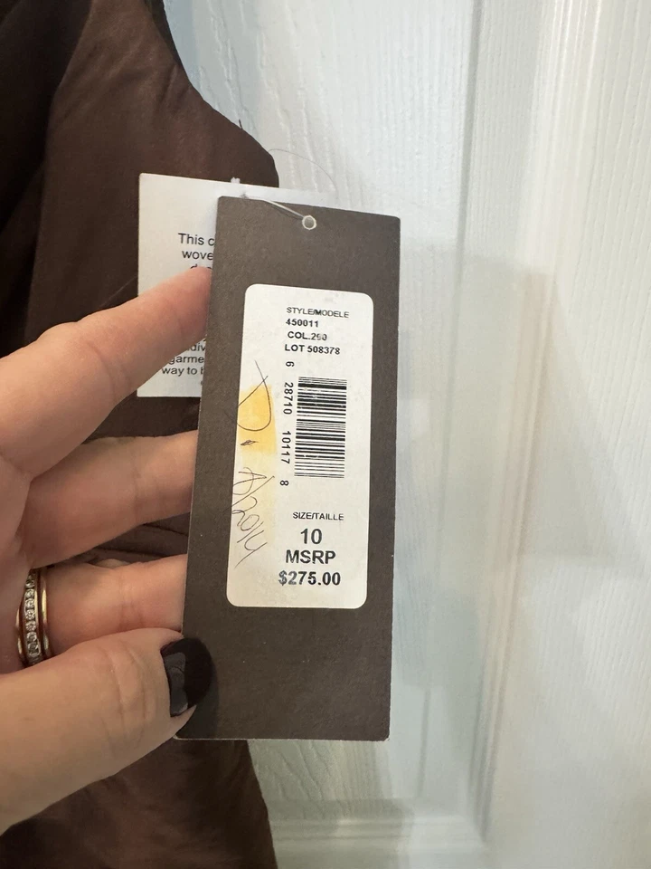 Новый с Ярлыками Monique Lhuillier подружек невесты коллекции размер 10 коричневый коктейльное платье - Изображение 3 из 4