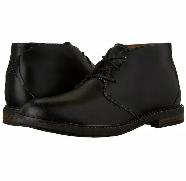 Unstructured Clarks Unelott Mid Black Leather Size 7.5 NIB NEW Boots