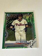 2021 1st Bowman Chrome Nick Maton Green Mojo Refractor /99 BCP-5