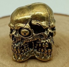 Double sided skull EDC Paracord Bead Brass Knife Lanyard Pendant DIY Accessories