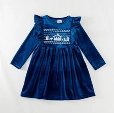 NEW Boutique Christmas Nativity Girls Embroidered Velour Dress