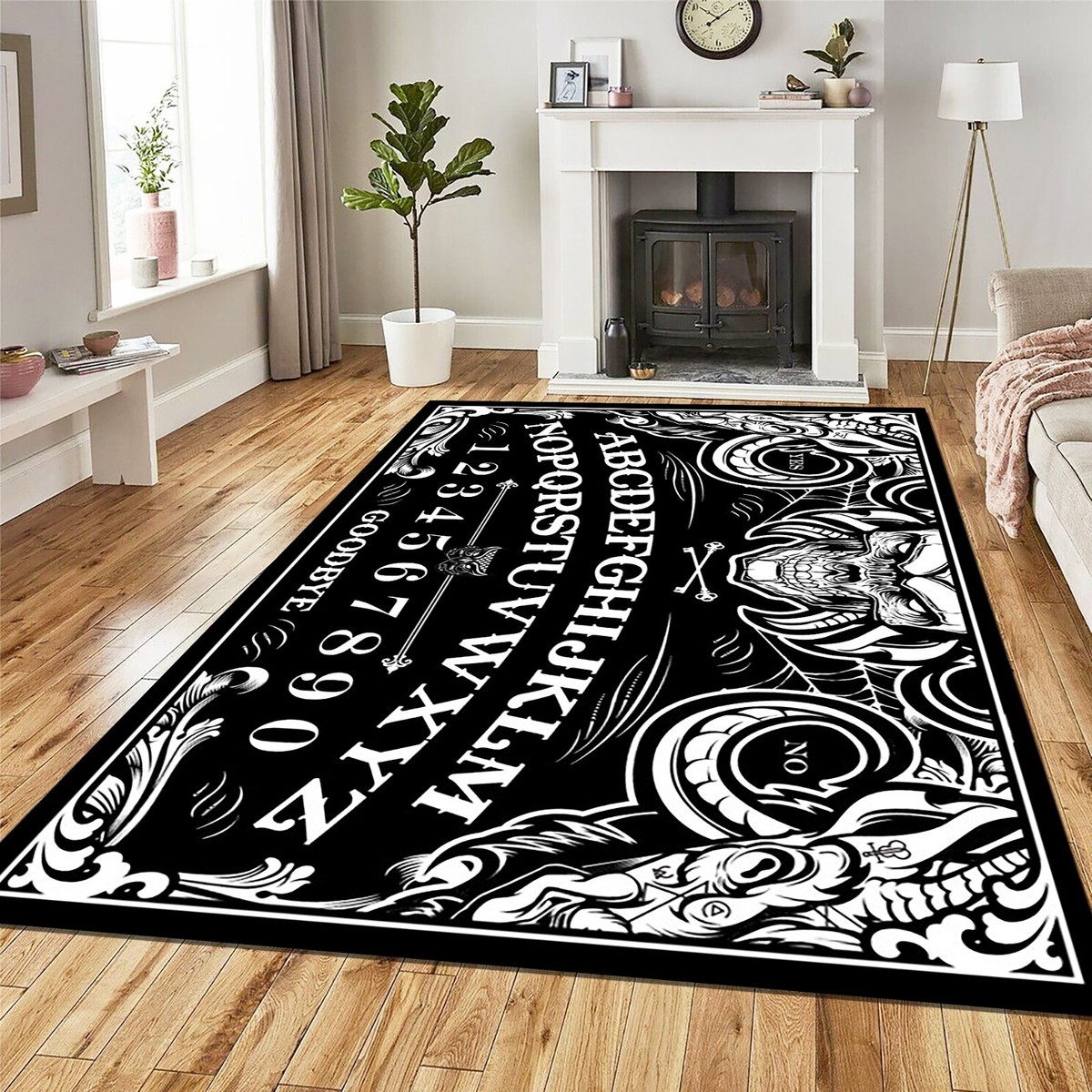 Witch Board Rug, Halloween Gothic Area Rug, Goth Occult Witchcraft