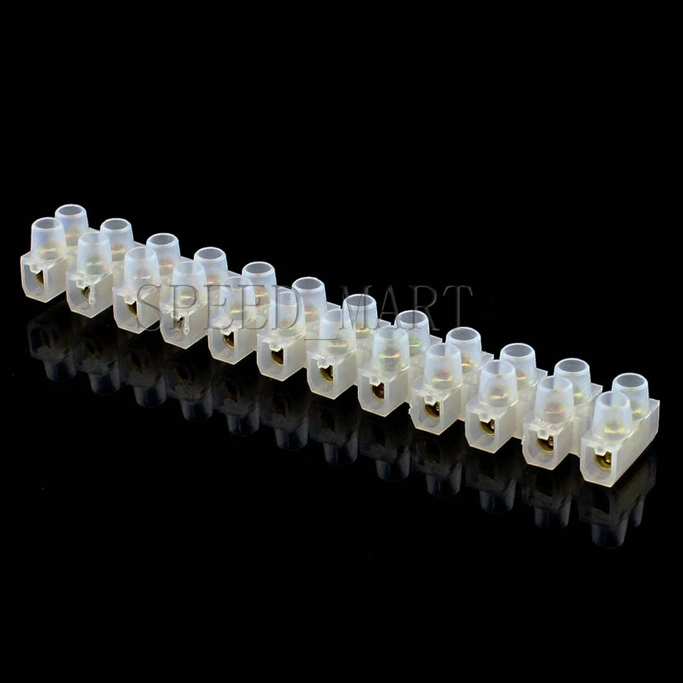 12-Position 10A Dual Row Wire Connector Barrier Terminal barrier Strip Block - Image 4 of 4