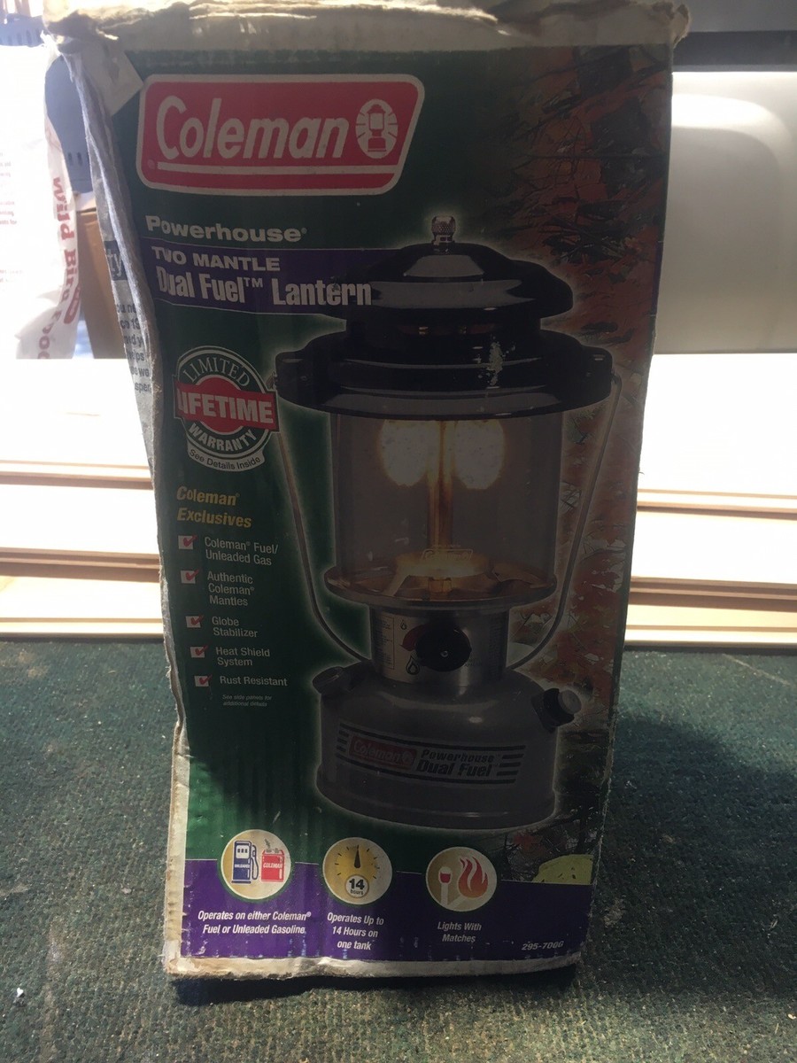 Coleman Powerhouse Dual Fuel ランタン usedです Amazon.com: Coleman Powerhouse Dual Fuel Lantern Shines up