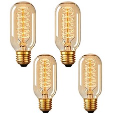 Edison Bulbs,Vingtage Filament Light Bulb,T45 2700K Warm Light 40 Watt,110V-1...