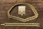 老式 20 世纪 70 年代 3 件套签名 Monet 套装 ~ 领带-BRACELET-EARRINGS ~ 房地产