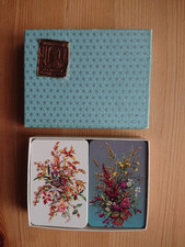 Vintage Waddington’s Small Patience Playing Cards Double Pack Boxed Floral