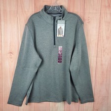 Berkley Jensen Quart Zip Sz XL Gray Jersey Knit Mock Neck 1/4 Zip