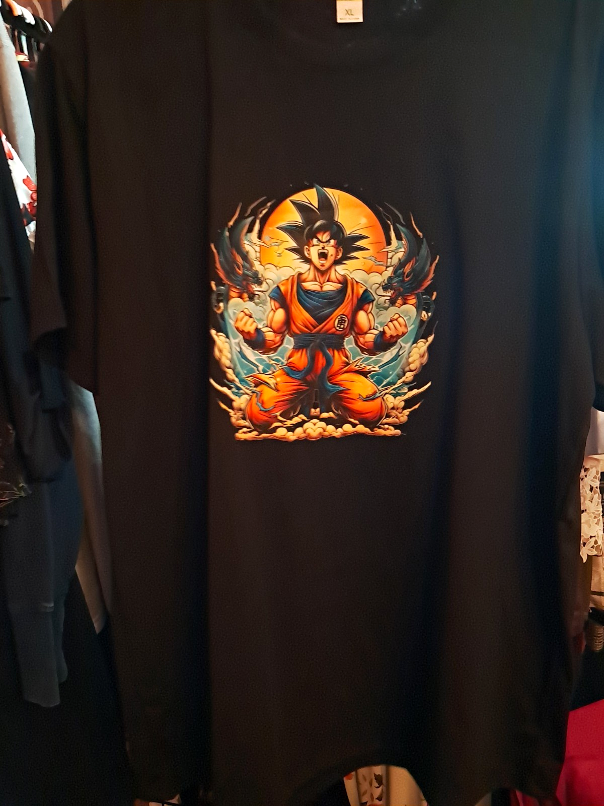 Men's Dragon Ball Z Goku Black Graphic Print Crew Neck T-Shirt XL