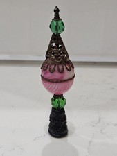 Antique Czechoslovkian Glass Lamp Finial  5"T Absolutely Beautiful Don't Miss!!