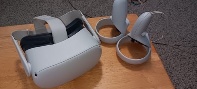 Meta Quest 2 VR Gaming Headset, Controllers, And Link Cable