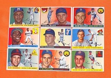 1955 Topps (9) Different Vintage Baseball Card Lot *CgC605*
