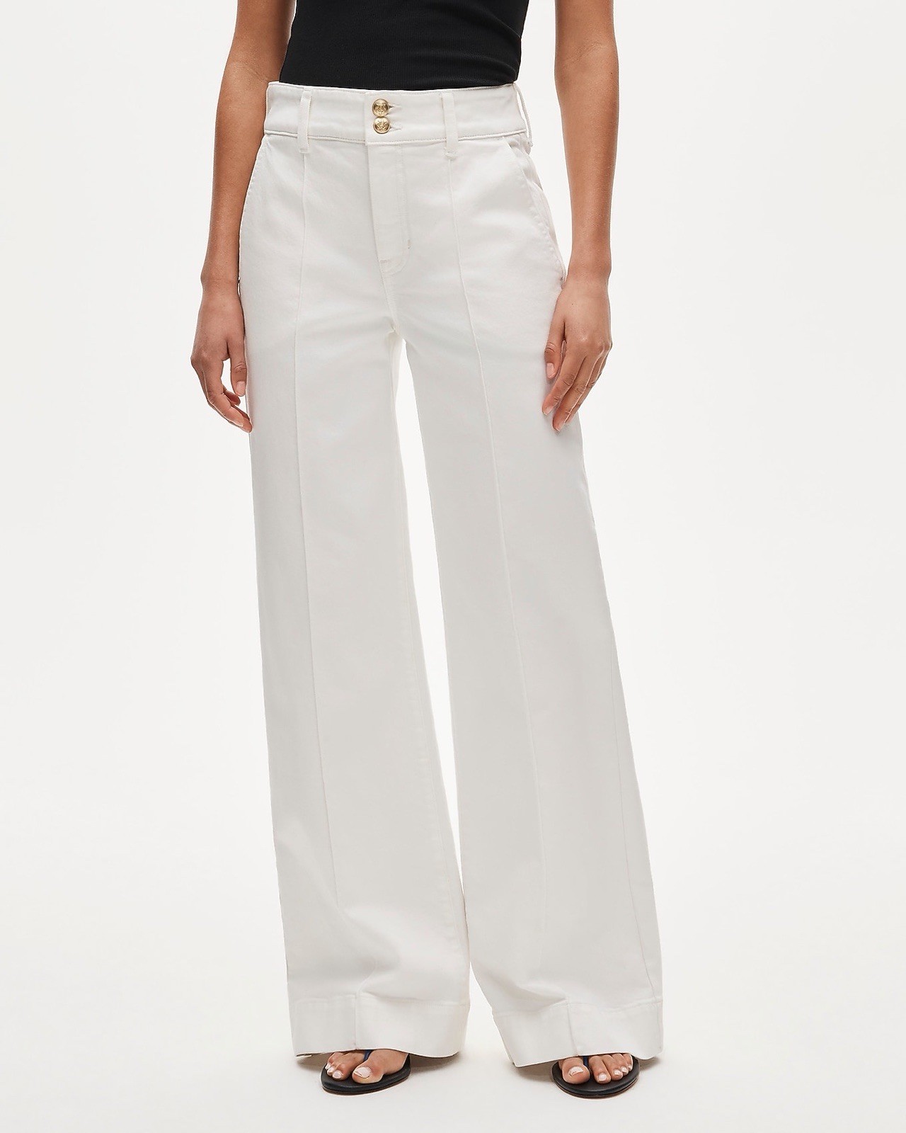 J.Crew Petite denim trouser jean with stacked buttons size P28 NWT