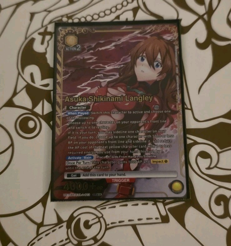 Juego de cartas coleccionables Union Arena Asuka Shikinami Langley EVA-1-014 SR** 2 estrellas English Evangelion