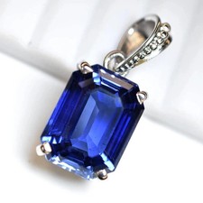 27 Ct Certified Natural Blue Sapphire 925 Silver Pendant Emerald Loose Gemstone