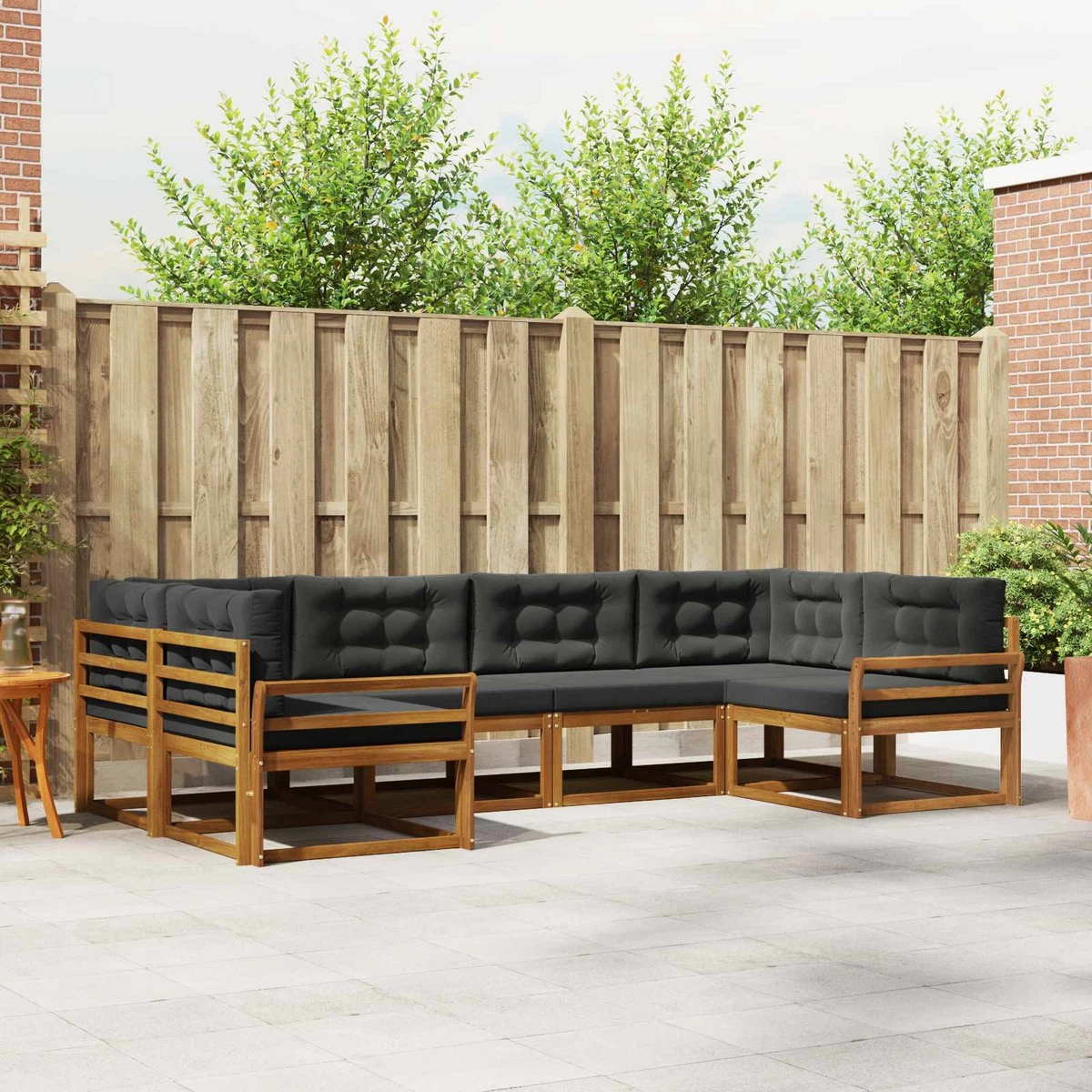 vidaXL Sedie da Giardino con Cuscini 4 pz in Legno Massello di Acacia