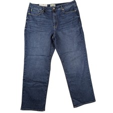 Seven7 Women's Blue Wash Loose Fit Cropped Jeans Size 14