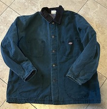 VINTAGE Men's Dickies Blanket Lined Green Denim Chore Jacket XL Barn Coat USA
