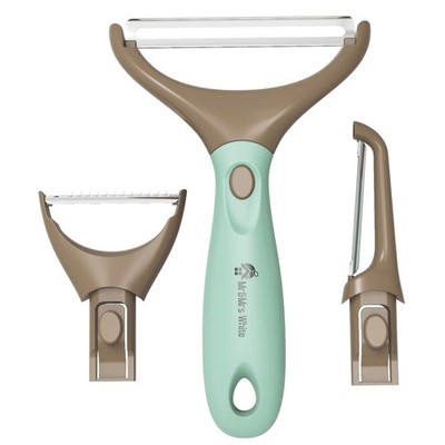 Stainless Steel 3-in-1 Peeler Set - Space-Saving Essential for Chefs