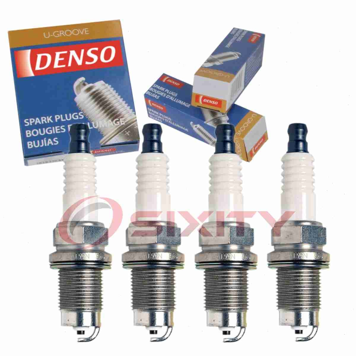 4 pc Denso Standard U-Groove Spark Plugs for 1990-1992 Nissan Stanza 2.4L L4 bw