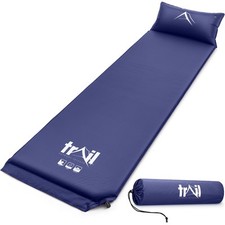 Single Pillow Camping Mat Self Inflating Inflatable Roll Mattress With Bag Trail