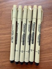 6pc Fineliner Drawing Pen Set Waterproof Pigment Ink Art Sketching Brush New