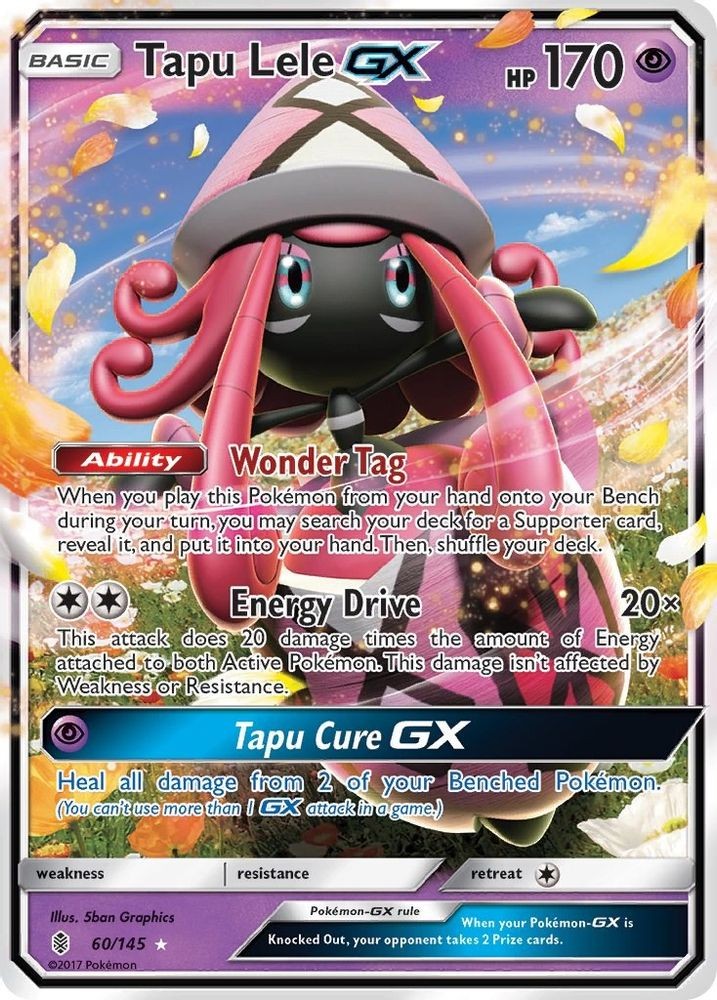 TAPU LELE GX UR HOLO 60/145 GUARDIANS RISING POKEMON NM/M