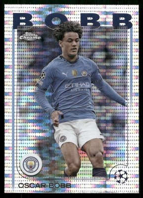 Oscar Bobb - 2024-25 Topps Chrome UCC Soccer - Pulsar Refractor #91