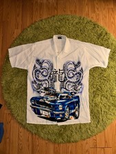 Knu Gear Vintage Y2K Graphic Button-Up Shirt ...
