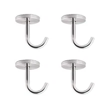 2 inch Stainless Steel Ceiling Hooks 4 Pack Screw-in Mount for Hanging Plants