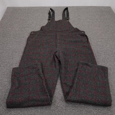 Vintage Codet Bib Overalls Mens XL Gray Wool Flannel Plaid Hunting Canada