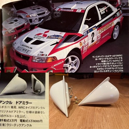 RALLY MIRRORS ELECTRIC EVO LANCER EVOLUTION 4 5 6 RALLIART CP9a CN9A 4G63 Rare