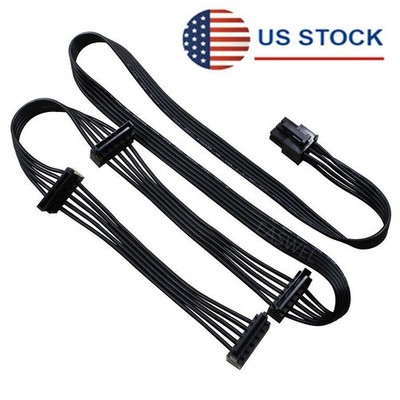PCI-E 6 Pin 1 to 4 SATA Power Supply Cable For Corsair RM1000X/RM850X/RM750X PSU