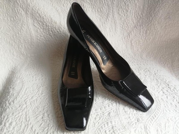Women Peter Kaiser Heels Black Leather 38 #CA6H