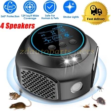 4-in-1 Ultrasonic Rodent Repellent Pest Squirrel Repeller Mouse Rat Deterrent US