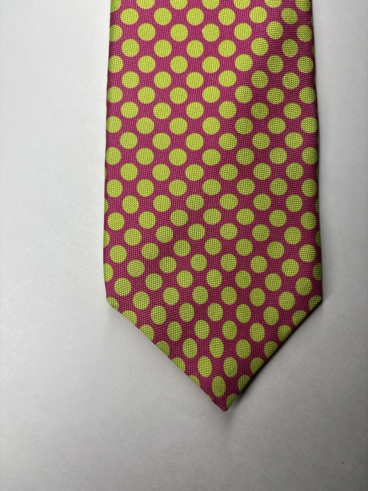 Gravata geométrica Ted Baker London masculina 100% seda rosa e verde 60” X 3” - Imagem 3 de 4