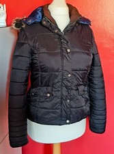 RYDALE ARRAM SHORT FUR-TRIMMED QUILTED COAT - BLACK - LARGE (UK 16)