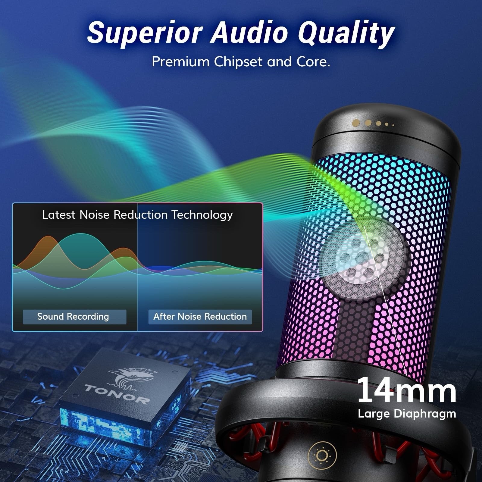 Gaming Microphone Set, PC Condenser Black