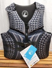 Geometric Print Life Vest Zipper Front Adjustable Buckles Medium